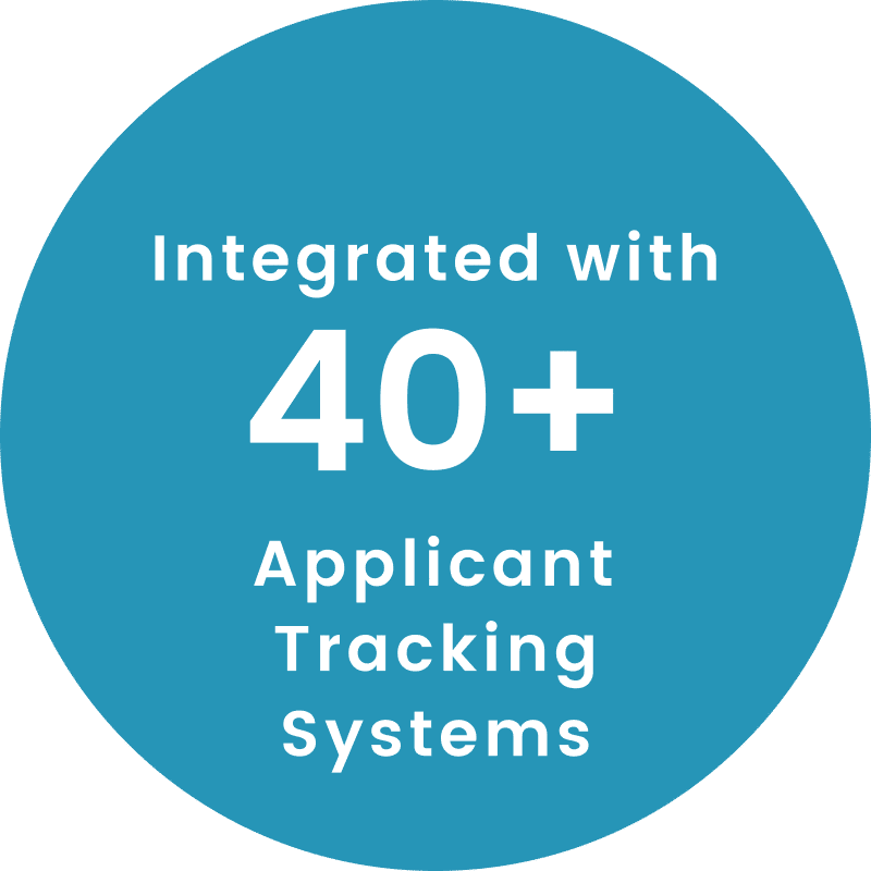 integrated with 40 plus applicant tracking systems